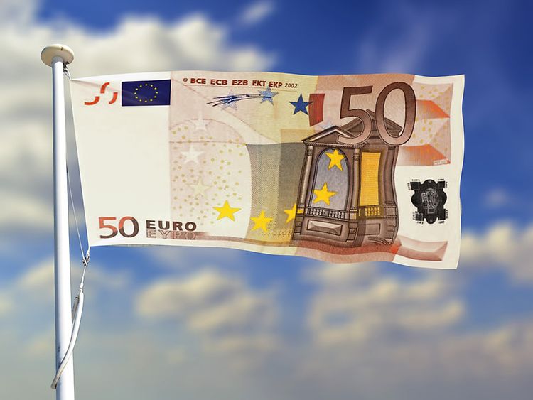  50 Euro Schein als Flagge