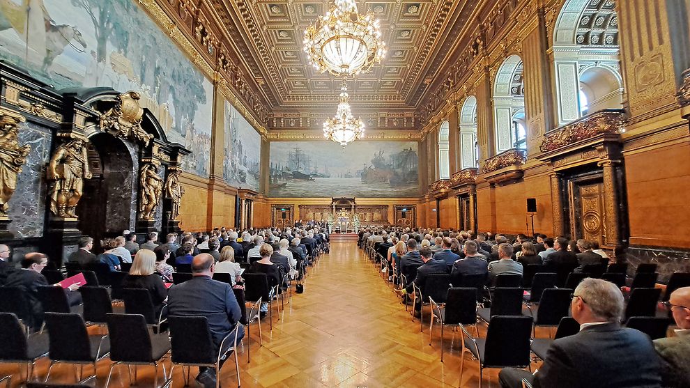 Senatsempfang für die Helmut-Schmidt-Universität (HSU) im Großen Festsaal im Hamburger Rathaus